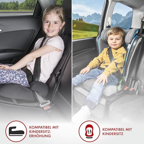 Walser Kindersitzunterlage, Auto-Sitzschoner Kindersitz, PKW-Sitzauflage rutschfest, Tidy Fred Kindersitz-Unterlage ISOFIX-kompatibel grau/schwarz