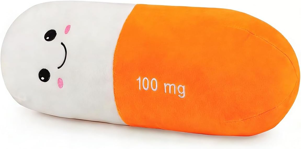 Cervical Neck Roll Pill Pillow, Cylinder Bolster Chill Pillows with Washable Cover, Round Neck Pillows Support for Bed Sleeping, Designed for Head, Neck, Lumbar, Legs Back and Yoga (Bright Orange, M)