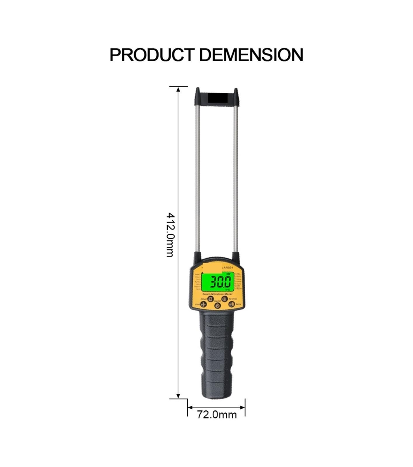 Feuchtigkeitsmesser, Getreide Feuchtigkeit Meter AR991 Smart Sensor Tester Voice Alarm Aufforderung for Reis Weizen Mais Mehl Seeteufel Samen für Garten, Bauernhof