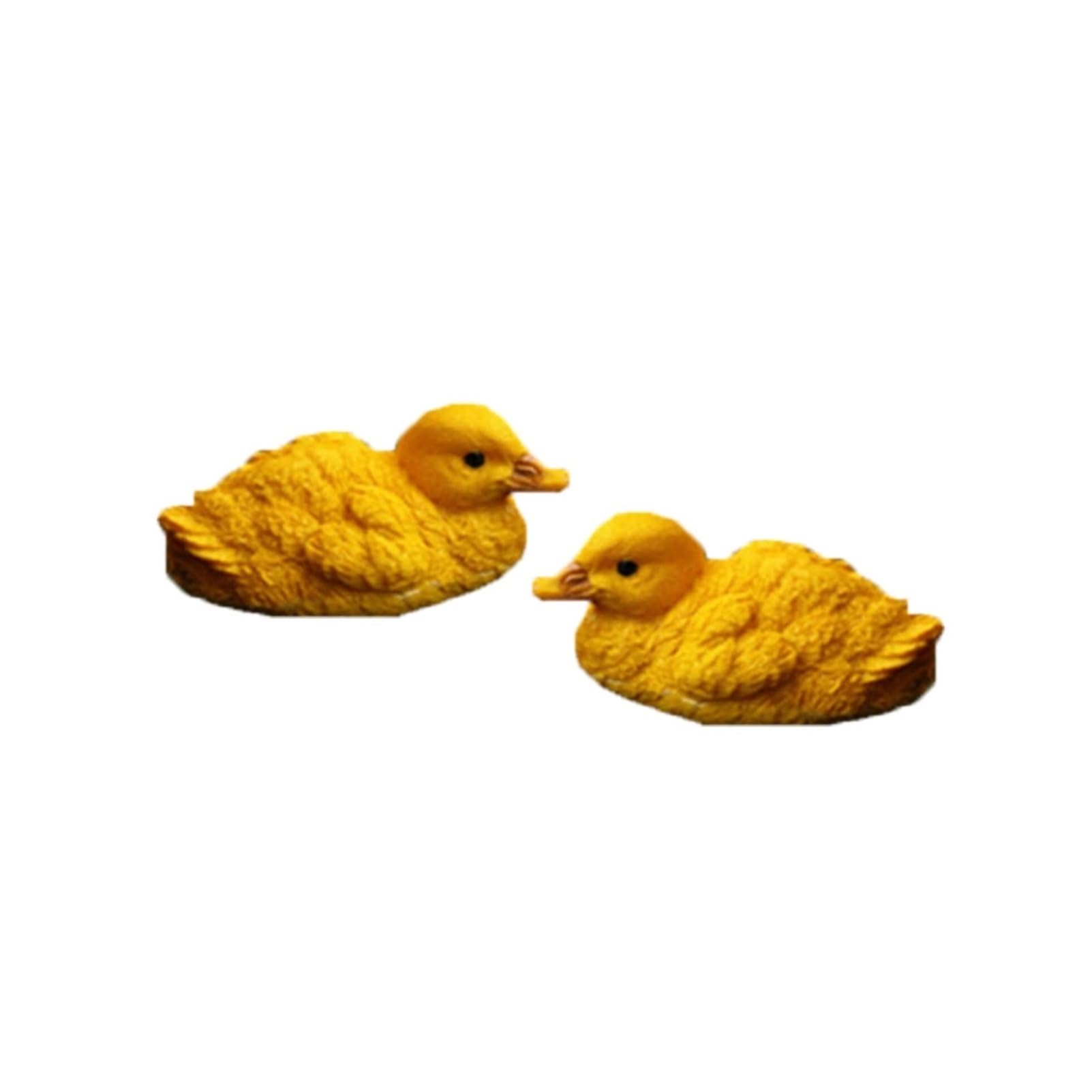 Figurines canard canetons jaunes miniatures Yofab pour deco de jardin exterieur