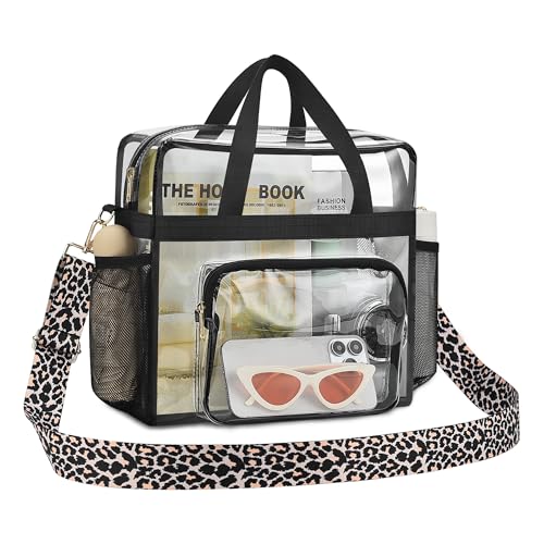 Bagenius Clear Bag Stadium Approved, 12x6x12 Clear bag for Stadium Events, Women's Top-Handle Bags for Concert Festival Work