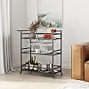 Amazon.com - LORMITER Black Metal Bar Carts with 3 Tier Glass Shelves ...