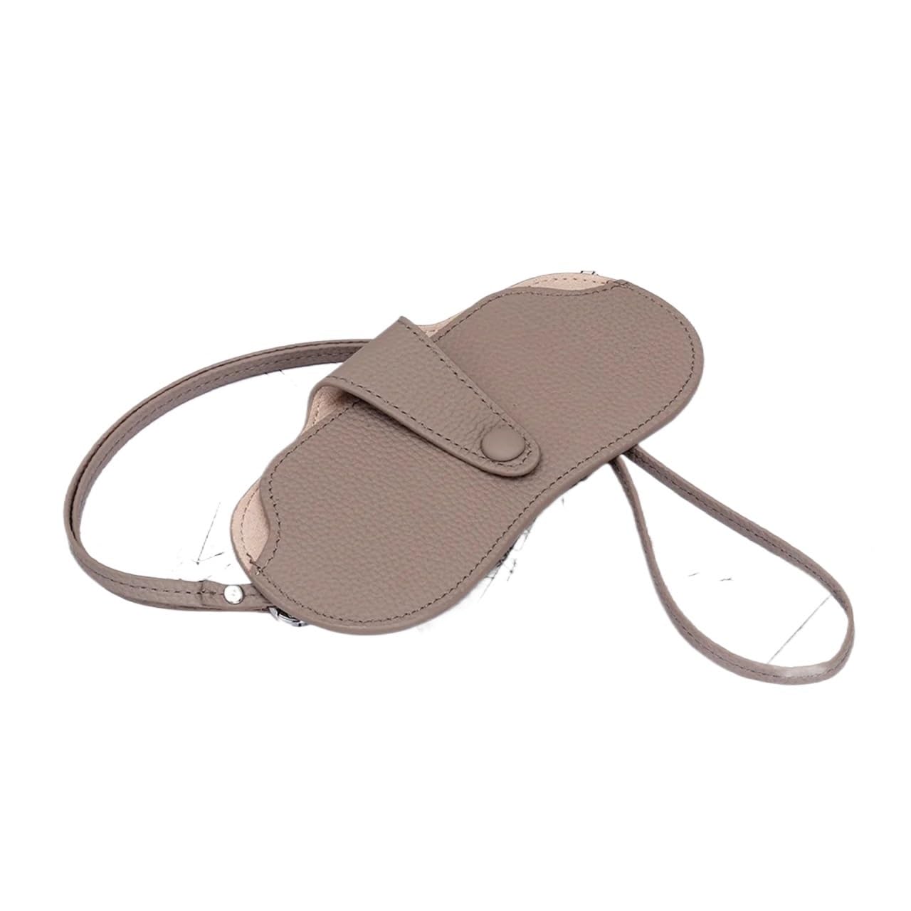 Funda de Gafas Blanda de Cuero Leather Sunglass Case, Glasses Cases Holder, Portable Soft Sunglasses Bag, Slim Eyeglasses Pouch Men Women with Lanyard