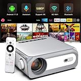 Smart WiFi Bluetooth Projector 4K, Portable Outdoor Movie 4K Projector Android 11.0 with Netflix/Goo