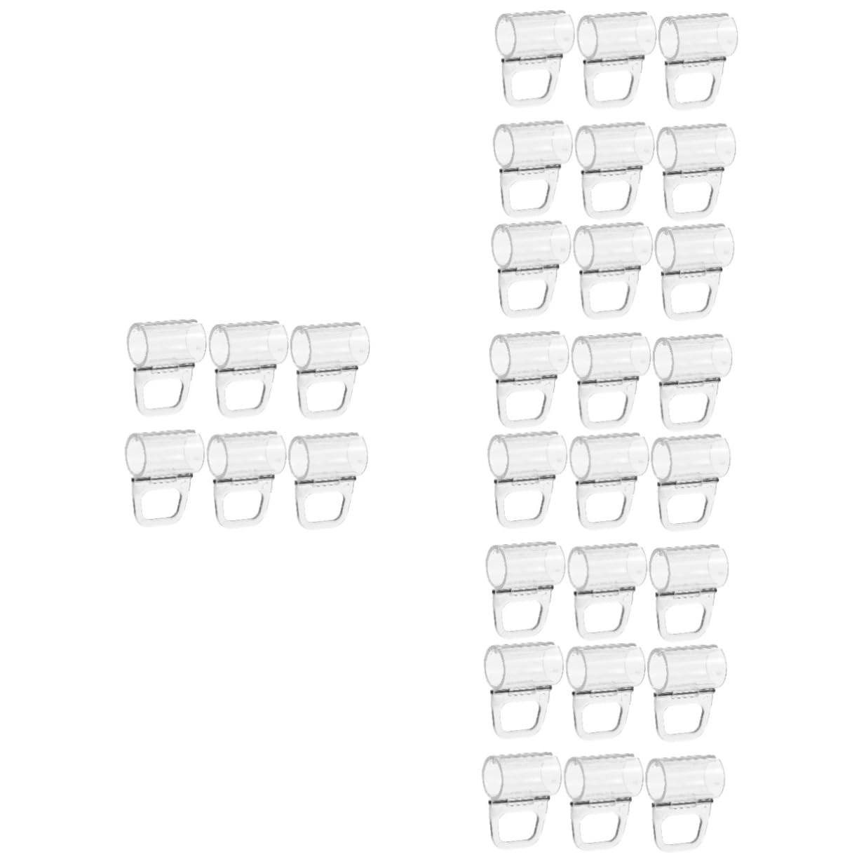 OUNONA 5 Sätze Handhaben Griffe Zieht Drinnen Dekorative Gardinenklammer Klare Valance -Clips Horizontale Blindklemme Cliphaken Rollo-Zug Blindklammern Vorhang Transparent Abs 6 Stück * 5