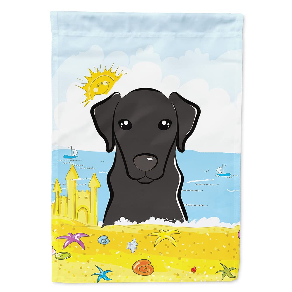 Grand drapeau Black Labrador Summer Beach flag de décoration extérieure en toile Caroline's