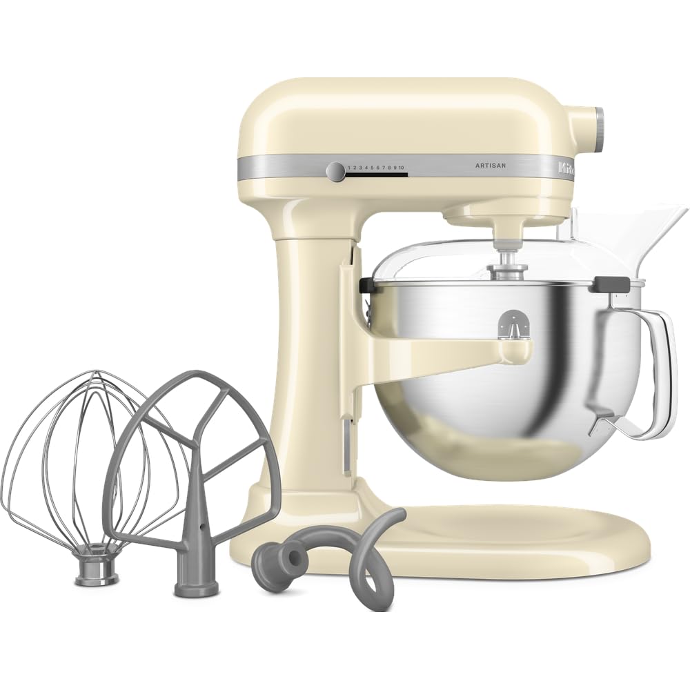 KitchenAid Robot da Cucina - Artisan - Robot da cucina multifunzione con ciotola sollevabile - Con 5 accessori - 5,6L - Crema