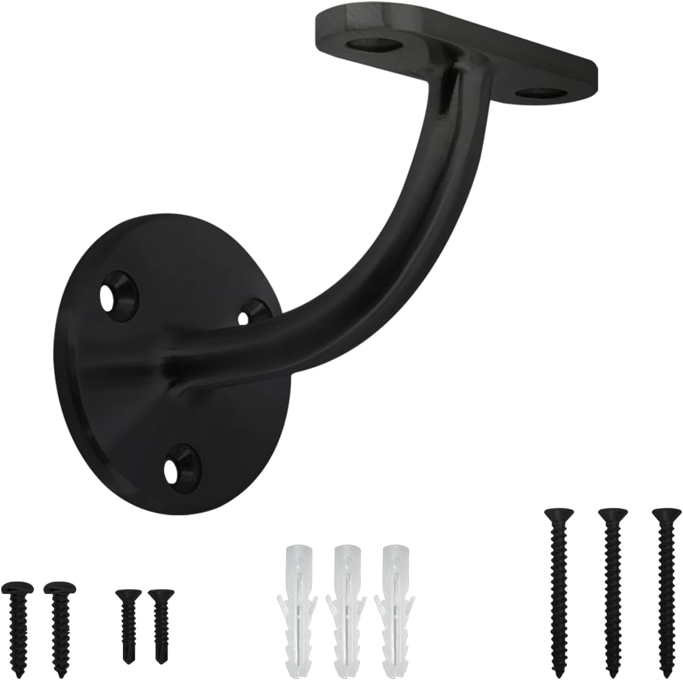 Stainless Steel 316 Marine Grade Wall Mount Handrail Bracket for Wood & Metal Stair Railing, Support Flat Surface Square Tube (Satin Gold Finish)