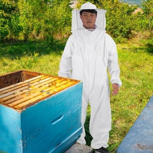 Mono de apicultor sin picaduras: traje completo con capucha y velo protector 8