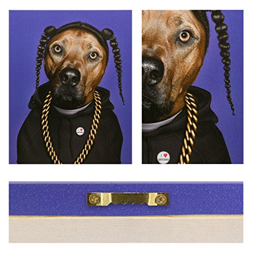 Empire Art Direct Pets Rock Rap Graphic Wrapped Canvas Dog Wall Art, 20" X 16" X 2", Ready To Hang #TOP6