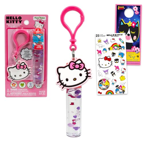 Hello Kitty Lip Gloss Tubes - Bundle with 2 Lip Gloss in Assorted Flavors for Party Favors Plus Bag Clip, Stickers, More | Hello Kitty Party Favors image 5