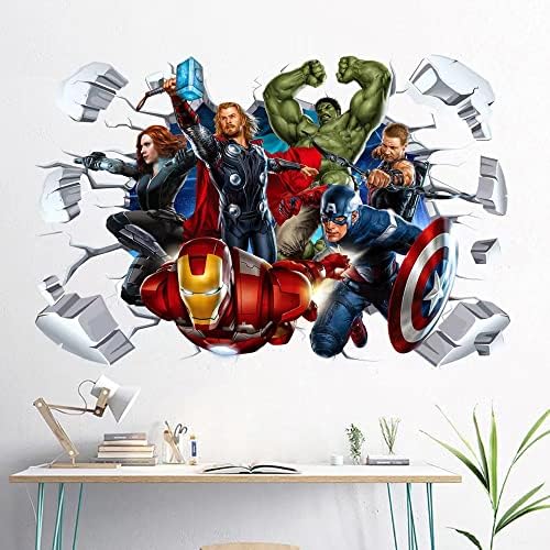 【3 Sizes】24"W x 16"H 3D Wall Decal Wall Stickers Removable PVC Room Decor for Boy Baby Nursery Kids Bedroom Living Room Playroom Wall Decoration Wall Art - S Size, 60cm x 40cm