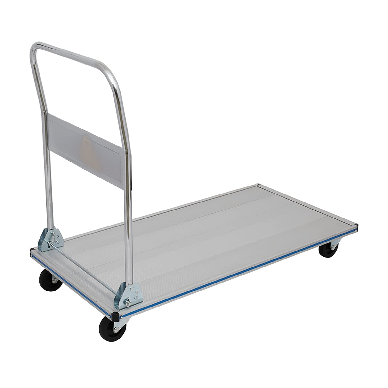 HeavyDu - Carrello pieghevole a mano con ruote, in alluminio, carico piatto 120 x 60 cm, perfetto per lo shopping e il trasloco in giardino.