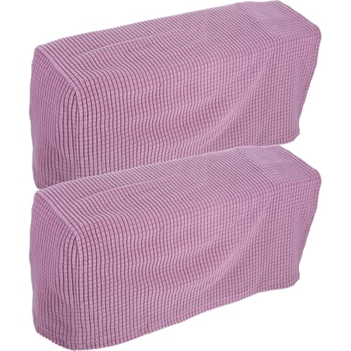 ULDIGI 2 Fundas Elásticas para Reposabrazos de Sofá de Elastano, Antideslizantes, para Sillones Reclinables y Sillas, Color Rosa Claro, Protección y Ajuste Seguro para Muebles del Hogar