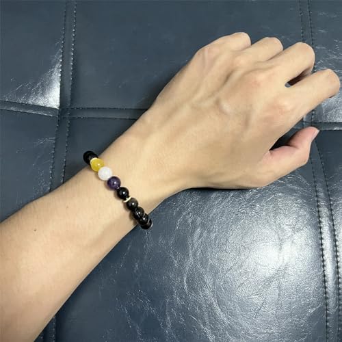Pride Bracelets, Nonbinary Pride Bracelet for Nonbinary Pride Stuff Accessories Decoration Present (Real Natural Stone, Adjustable Size)3