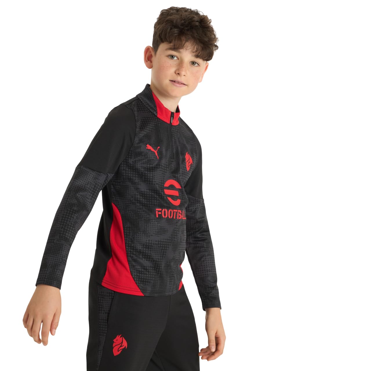 A.C. Milan Maglia Training con Zip 1/4 Bambino Felpa Gara da Allenamento, Stagione 2025/2026, Prodotto Ufficiale Unisex - Bambini e Ragazzi (Pacco da 1)