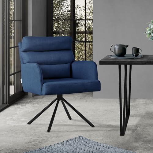 STILE MODERNO-RETRO - Questa sedia imbottita dal design moderno aggiunge eleganza a qualsiasi ambiente e attira l'attenzione. Il tutto è completato dai piedini in metallo, che garantiscono un appoggio stabile e fanno risplendere di nuovo ogni zona pranzo. La sedia da pranzo combina un design elegante con una funzionalità e un comfort eccezionali. Include piedini a vite regolabili con protezioni per il pavimento.