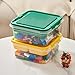 Toys Storage Organizer Bins for Lego, Building Blocks Storage with Building Baseplate Lid, Storage Containers for Building Brick Storage Plastic Stackable Organizer Bin Toy Chest