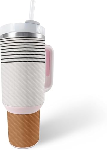 Miniatura 9 de MightySkins - Funda de fibra de carbono compatible con vaso Stanley The Quencher H2.0 FlowState de 40 onzas, escamas de sirena, acabado de fibra de