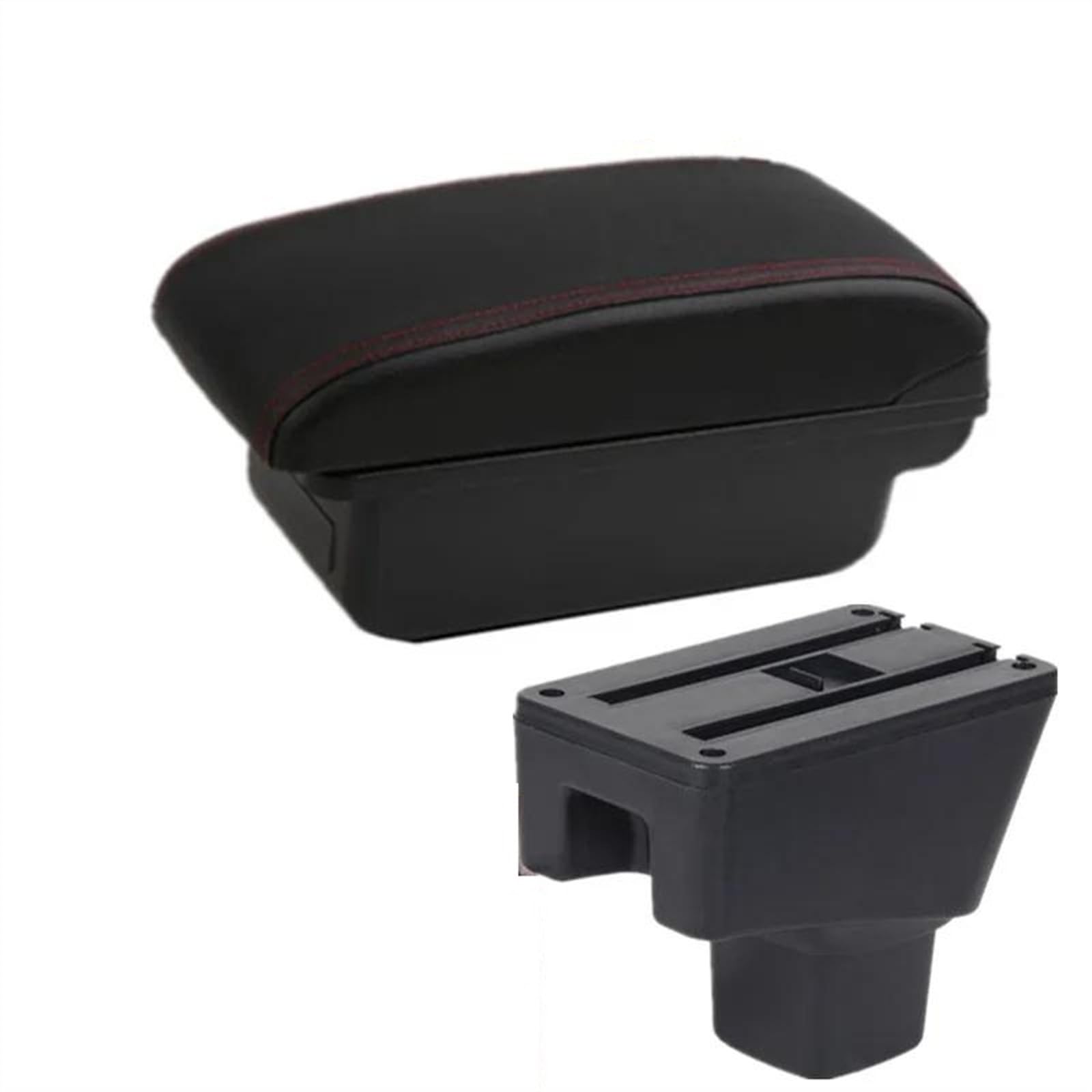 NOHEEU Car Armrest Box Storage Dedicated Retrofit Parts Interior Accessories For SUZUKI SX4(A2 Black red NO USB)