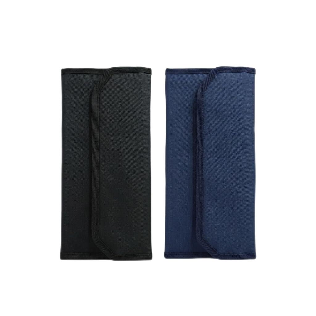 Multi-Purpose Pouch Set of 2 Cheque Book Holder Travel Organizer, Card Holder, Vehicle Documents Holder with Multi Pocket Expanding Zip Pouch (Black and Navy Blue)-image-23