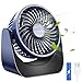 Produktbild Feebee USB Ventilator, Mini Ventilator Klein Leise Tischventilator, Starker Exquisit Lüfter aufladbar 3 Geschwindigkeiten 360 Grad Drehung USB Fan für Büro, Zuhause und im Freien(Mit Batterie, Blau)