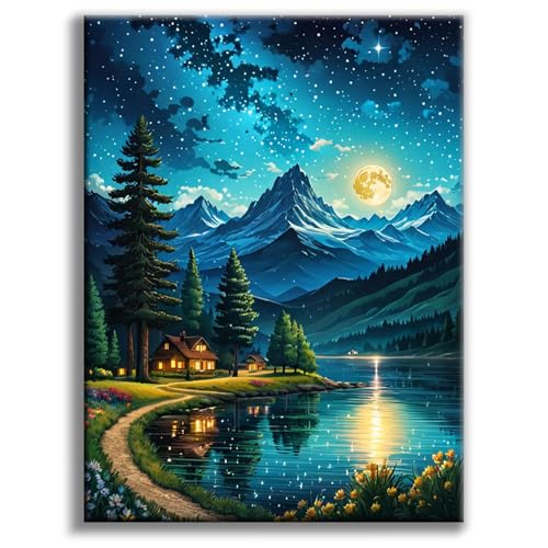 Diamond Art Kits for Adults, Moon Lake DIY Diamond Painting for Beginners