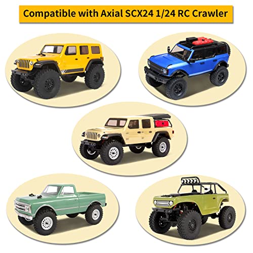 Allinrc Brass Wheel Weights Front Rear Differential Covers And Ball Bearings Compatible With Axial Scx24 1/24 Rc Crawler Car Upgrades (Black Gold) #TOP2