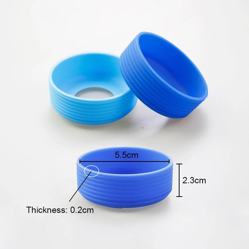 Frabakas Silicone Threaded Boot Sleeve Cap Cover Sheath Silicone Bottom Protective Non-Slip Heat Resistant Cup Mug Ring Coaster Tumbler Insulated Bottle Cup Bottom Cover Round 5.5cm (Purple)