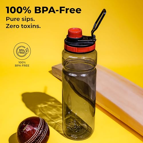Image of Nivia Warrior Wade Water Bottle, BPA Free, Leak Proof, Easy Grip, Easy-to-Clean, Odour-Free Bottle, for Sports & Travel, Durable & Reusable - 800ML, Red