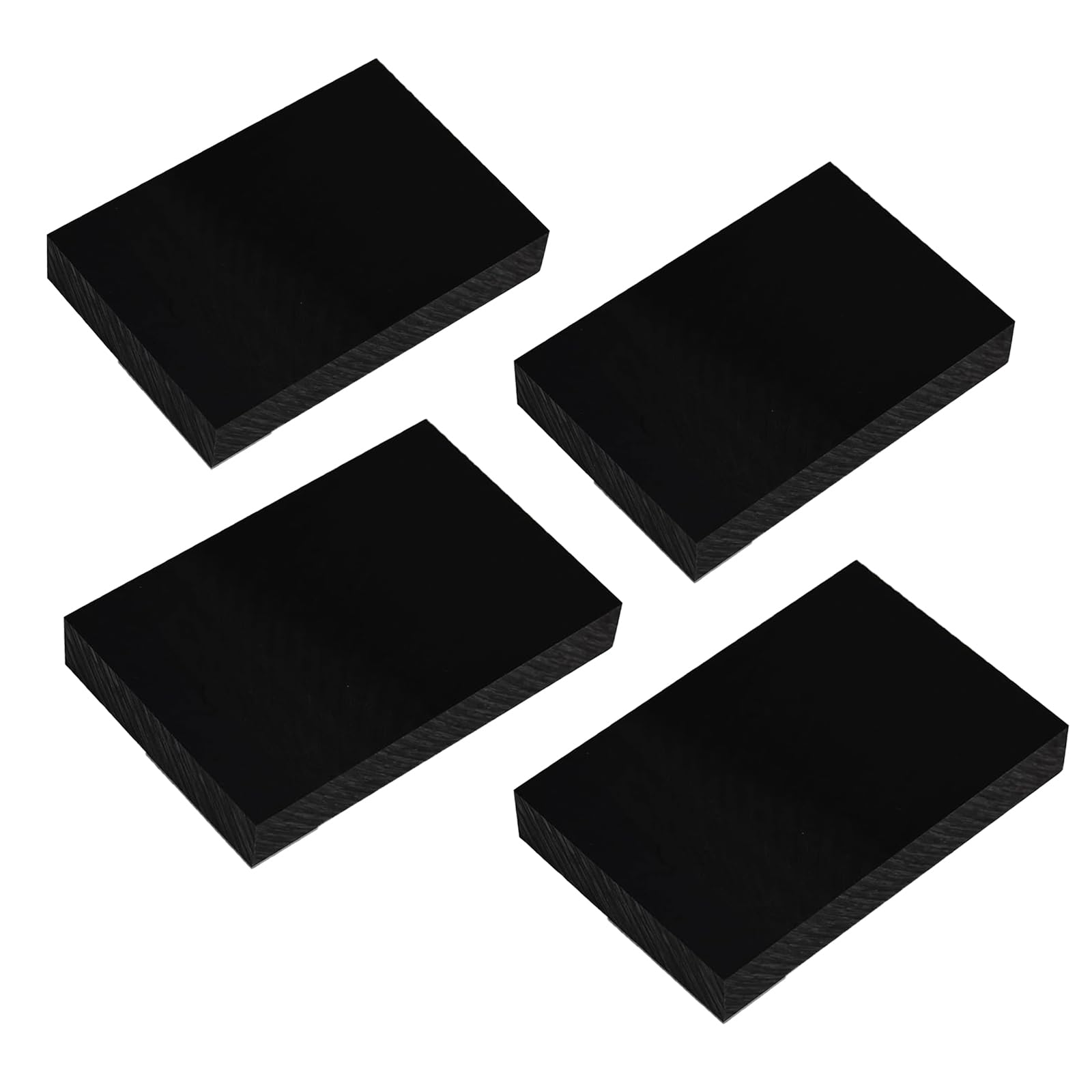 4 Pcs HDPE Plastic Blocks, Black 1" x 3" x 6" High Density Polyethylene Cutting Board Material, Industrial DIY Plastic Sheet Block for Milling, Engineering, Crafting