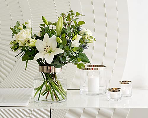 EDZARD vaas Gabi, handgeblazen kristalglas met platina rand, hoogte 19 cm, hoogte 17 cm - Afbeelding 5