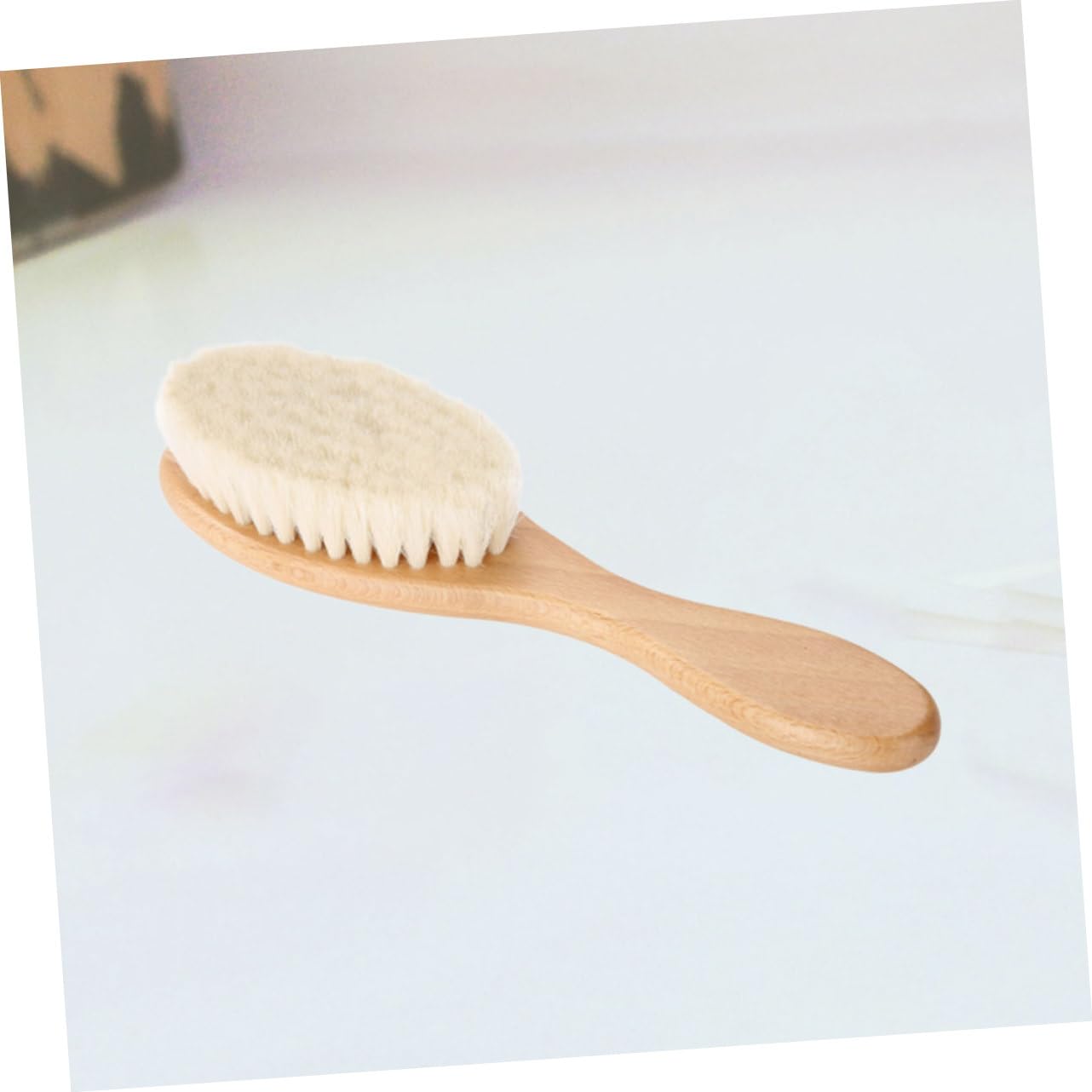 PartyKindom Beard Brush Men Bristle Wool Brush for Face Mustache Paddle for Shower