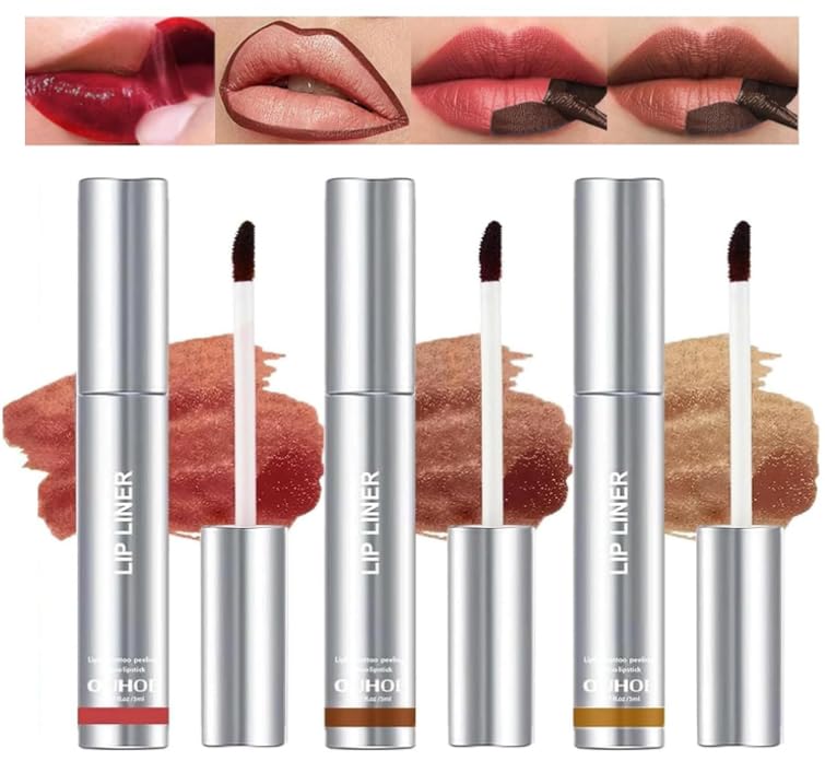 3 Pcs Peel Off Lip Liner Tattoo, Matte Finish, Highly Pigmented, Transfer-proof Long Lasting Makeup