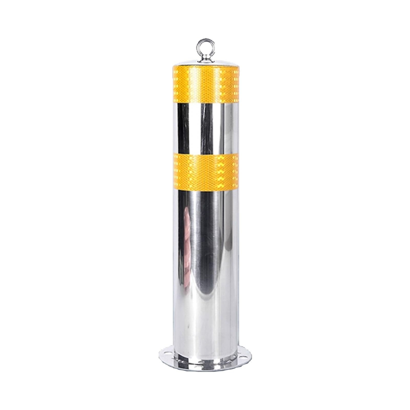 GTHTUHFD Safe Bollard, Delineator Post With Reflective Strips And Hanging Ring Heavy Duty Stainless Steel, For Traffic Control, Driveway Ber, Parking Pole,55Cm 8Pcs,Color-55CM 1pcs