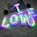 WARMTHOU Neon Letter Lights 26 Alphabet Letter Bar Sign Letter Signs for Wedding Christmas Birthday Partty Supplies,USB/Battery Powered Light Up Letters for Home Decoration-Colourful I