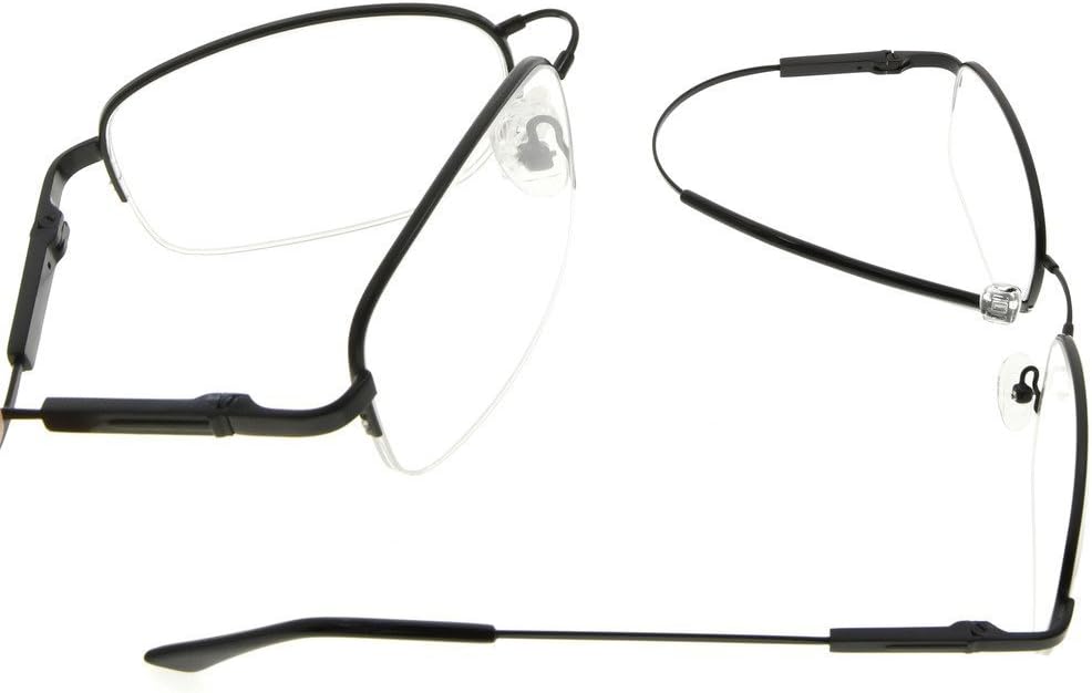 Bendable Memory Titanium,Blue Light Blocking,Half-Rim Computer Reading Glasses(Black) +1.5, Cg1704-black - Image 5
