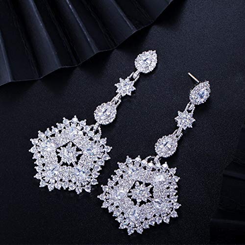 Boucles d'oreilles en zircone cubique scintillante style exagéré femme