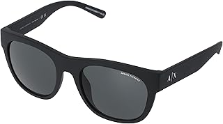Armani Exchange Man Sunglasses Matte Black Frame, Dark Grey Lenses, 55MM