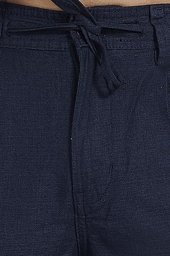 Image of DIVISIVE Men's Relaxed Fit Front Pleated Cotton Linen Blend Trousers