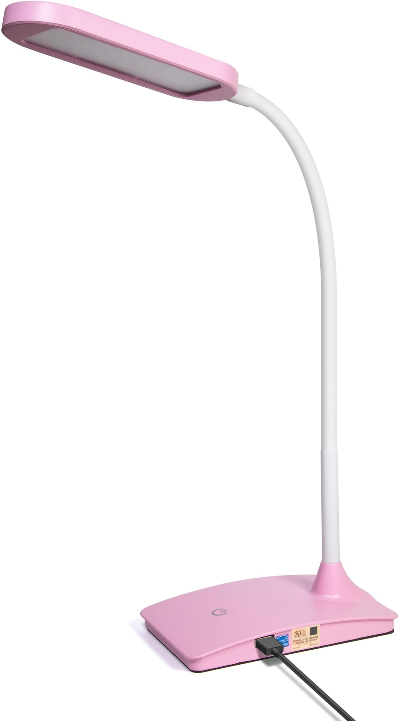 Pink Desk Lamps for Home Office - Super Bright Small Desk Lamp with USB Charging Port, a Perfect LED Desk Light as Study Lamp, Bedside Reading Lights