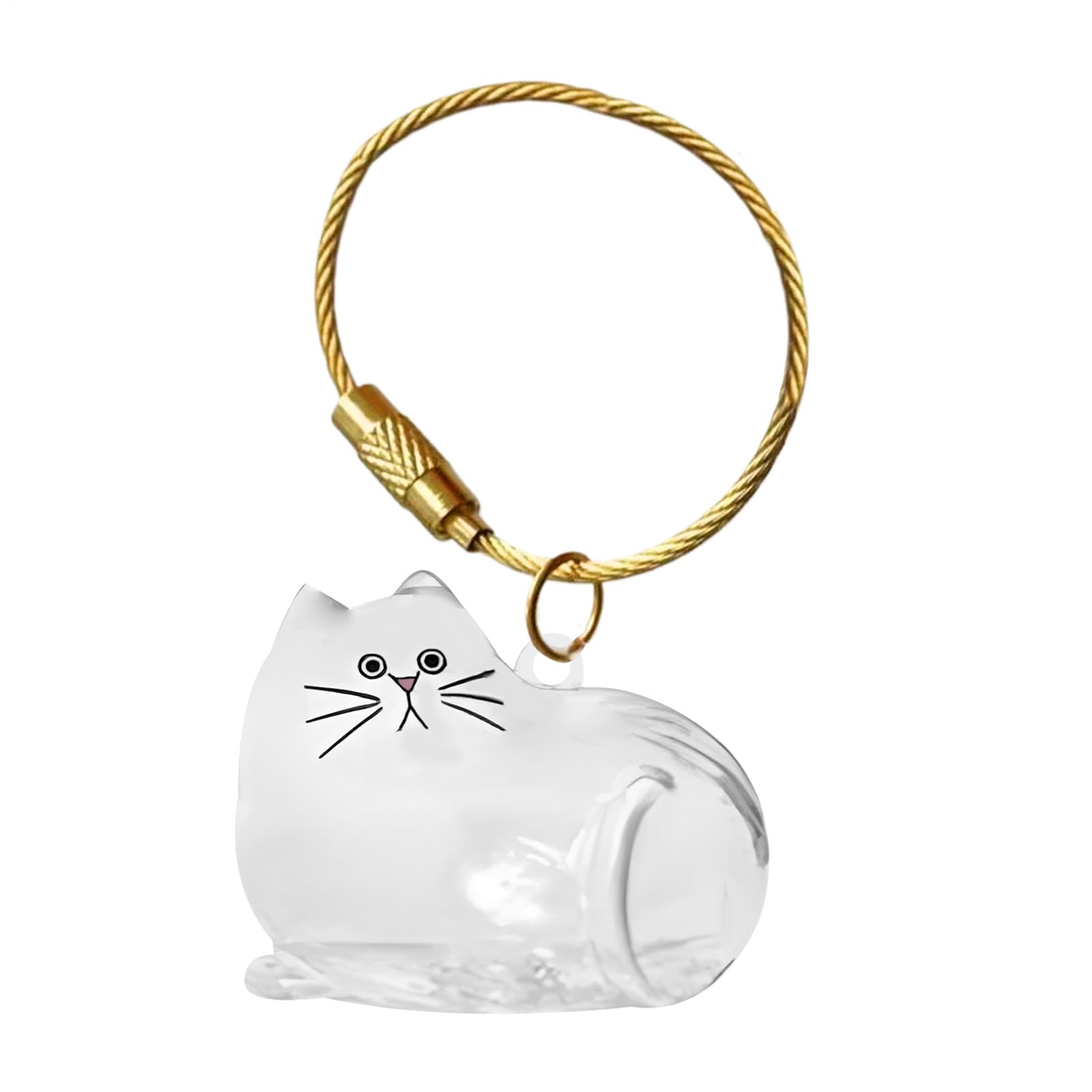 Ricordo portachiavi con peli di gatto, ciondolo commemorativo leggero per borsa