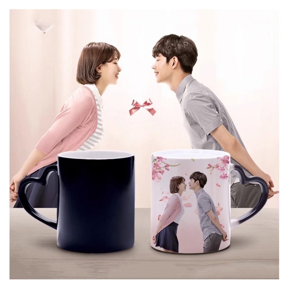 zktoermn Tazas De Café Personalizadas, Texto De Imagen Personalizado O Copa De Cerámica De Logotipo, Hombres Y Mujeres, Negro