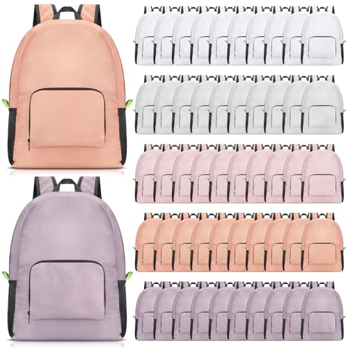 Image of Eccliy 50 Pack Backpacks Bulk 17 Inches Back Pack Basic Backpack for Adult Lightweight Outdoor Travel Bookbags(5 Light Color)