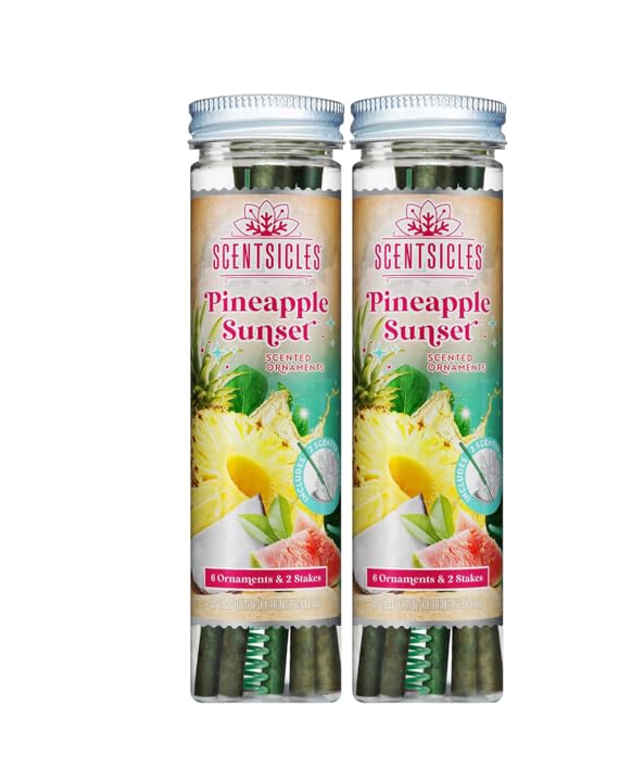 Palitos perfumados de piña Scentsicles para eliminar malos olores en plantas de casa