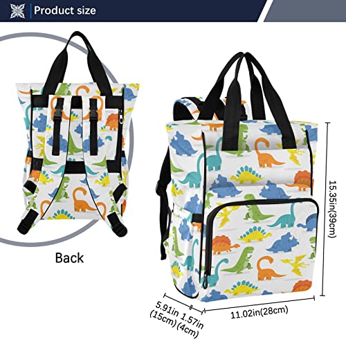 Bolsa de fraldas Happy Cartoon Dinossauro, mochila de bebê de grande capacidade, bolsa de fraldas, b