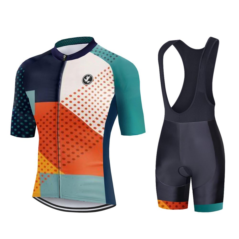 UGLY FROG 148 Herren Fahrradtrikot, kurzärmliges Set mit 20D-Gel-gepolsterten Shorts, Fahrradbekleidung Set für Mountainbikes