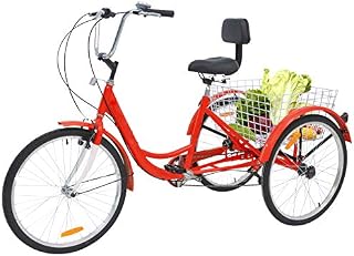 Barbella 26 Inch 3 Wheel Adult Tricycle Bike Cycling Pedal Cruiser Bicycles Folding