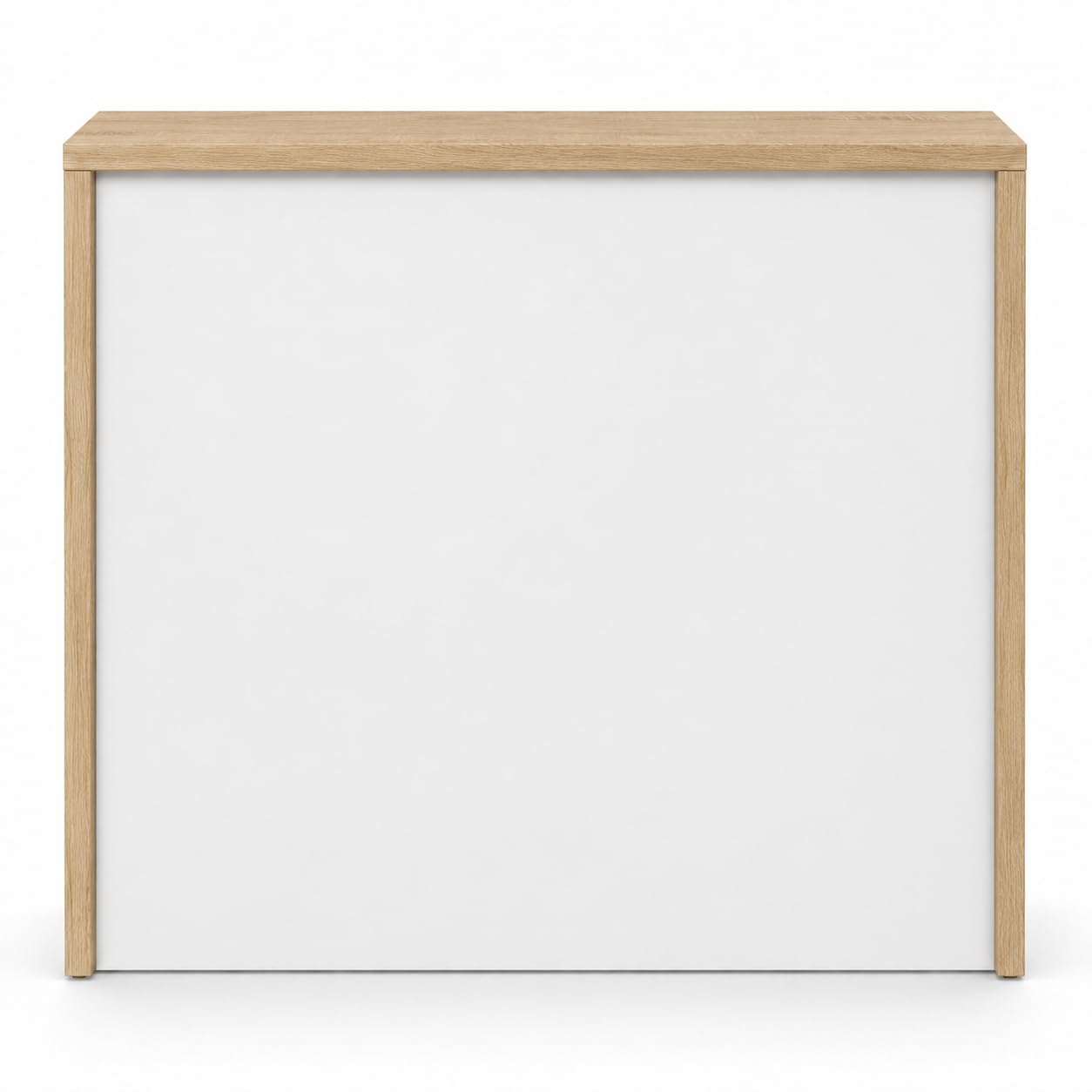 Genérico OFILIKE. Mostrador de Recepción para Oficina, Mesa Mostrador de Melamina 25 mm, Roble con Frontal Blanco (140cm Ancho)
