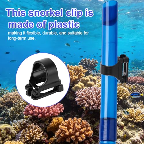 4 Piezas Clips Universales para Snorkel 25mm con Doble Anillo de Silicona para Buceo miniatura 4